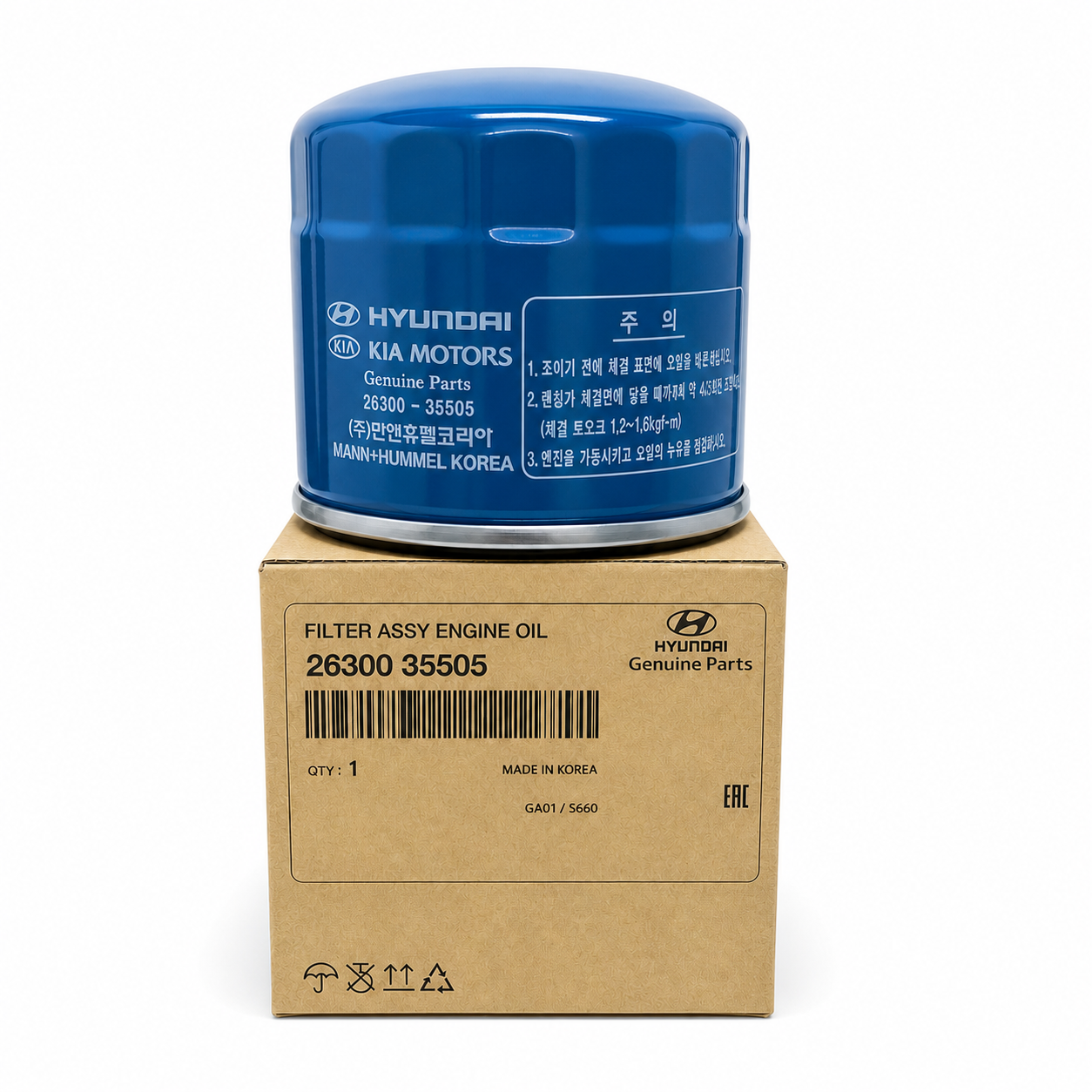 Genuine OEM Hyundai and Kia Oil Filter 26300-35505